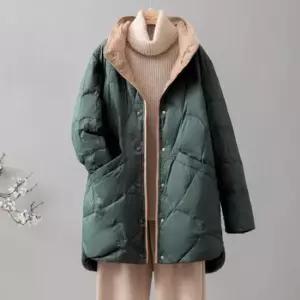 겨울잠바 간절기 오리털 하이넥 미디코트 여성경량패딩 배색 점퍼 잠바 겨울 경량 와365 3D입체퀼팅