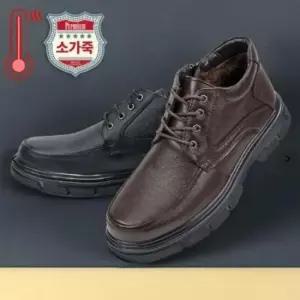 남성방한구두 남성 소가죽 방한 끈 정장 캐주얼 겨울 털 구두