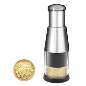 GSDOXLE 2025 업그레이드된 컴팩트 미니 다이서 푸드 초퍼, 다기능 수동 마늘 프레스, 프레스 다지기용 스테인리스 스틸 핸드 1PCS