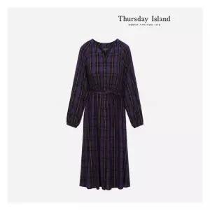 써스데이아일랜드Thursday Island 브이넥 풀오픈 체크 피스T238MOP231W2373869