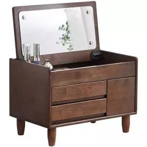 플립형 좌식 화장대 거울 원목 엔틱 미니 월넛 테이블