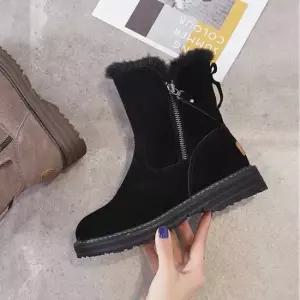 여성 겨울 보세 슈즈 방한 털 퍼 안감 스웨이드 부츠 캐주얼털신발 여성패션슈즈