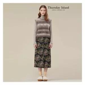 써스데이아일랜드Thursday Island 밴딩 플라워 자카드 스커트T238MSK233W2373818