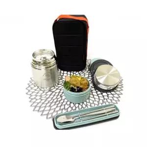 아폴로 스텐 보온 죽통 1300ml 실버 국내산