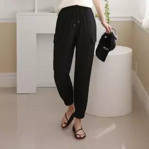 시원한 여성 아이스 쿨링 허리밴딩 여름 조거 바지 팬츠