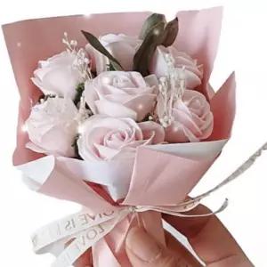 로라제이 미니 프리저브드 비누꽃다발 봉안당 납골당 꽃 꾸미기 소품 성묘 추모 조화 꽃다발 부착형 고급형