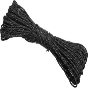 파티킬 65피트 반사 가이라인 캠핑 파라코드 3mm 텐트 로프 나일론 타프 하이킹 블랙 20M