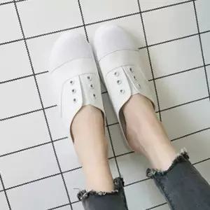 (스타일하우스)로퍼 운동화 4컬러 배색 스니커즈 여성 캔버스화 뮬 샌들