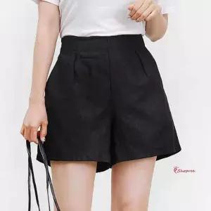 린넨 반바지 출퇴근룩 뒷밴딩 편한바지 여름 A라인pqr636