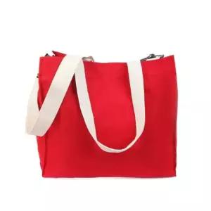 예쁜 에코 캔버스백 가방 데일리 스퀘어 토트백 레드 에코백가방 캔버스에코백