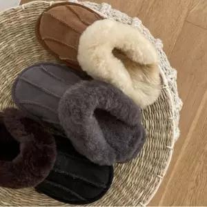 남녀공용 240-280 겨울 리얼 양가죽 양털 털슬리퍼 남성털슬리퍼 남자털슬리퍼