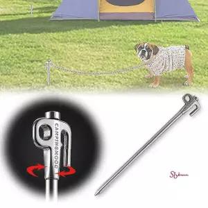 야외 캠핑 고정핀 회전팩 강아지 반려견용 목줄고정wxy450