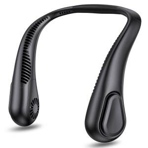 AMACool 블레이드리스 넥 선풍기 휴대용 개인용 5000mAh 충전식 배터리 작동 웨어러블 여성 남성 야외 스포츠 여행 파티오 가든 워크 홈 키친(블랙)