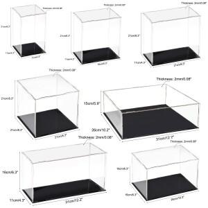 아크릴 투명 디스플레이 케이스 박스 방진 보호 쇼케이스 큐브 수집품 전시 박스 (액션 피규어, 인형, 자동