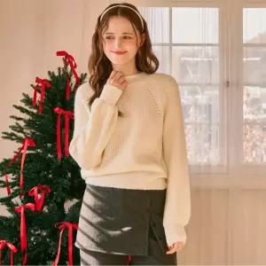 포커스 반목 퍼프소매 울니트_PBBF5W1KT2251