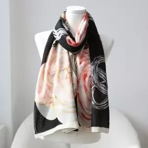 더블C 여성 나염 기본 롱 스카프 머플러 목도리 여자 중년 간절기 여성 스카프 기본 스카프