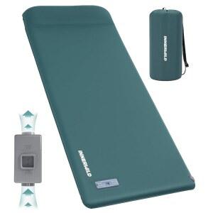 캠핑용 수면 패드, 베개 & 전기 펌프, 메모리 폼 캠핑 매트리스 여행용 4계절 캠프용 매트, 자동차, 텐트, 홈 그린 3.15인치 두께의 자가 팽창식 패드