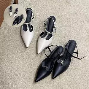 스트랩샌들 골드 장식 t랩 스틸레토 여성 구두