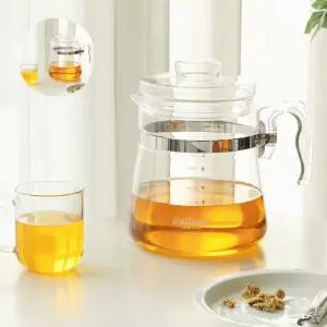 Boiling 내열유리 직화 주전자 손잡이 티포트 3size