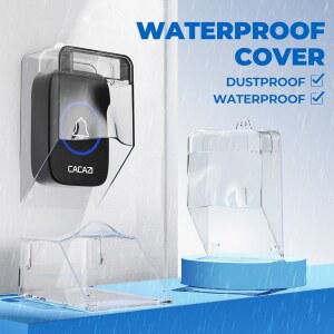 야외 무선 초인종 스마트 플라스틱 보호대 단추 투명 레인 커버 방수 문짝