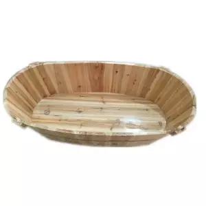 나무 반식 욕조 100x60x50cm 좌식 스파 1인 반신 편백 간이 히노키탕