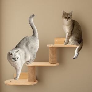 3단 변형 가능한 고양이 벽 선반, 벽걸이형 고양이 사다리, 클라이밍 트리 타워 액세서리 포함