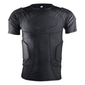 GRDFLX 남자 축구 패딩 셔츠 리브 프로텍터 압축 6피트 패드 보호 장비 야구 농구 소프트볼용