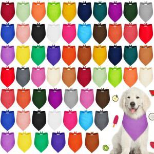 Sadnyy 60개 강아지 반다나 대량 열전달 펫 턱받이 승화 블랭크 DIY 삼각형 세척 가능 스카프 조절 가능한 고양이용 반려동물 커치프 의류 액세서리(L 사이즈)