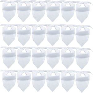 24피스 승화 애완동물 반다나 흰색 열전달 삼각형 개 스카프 블랭크 큰 세탁 가능 DIY 폴리에스터 턱받이 강아지 고양이용 커치프 의류 액세서리 (화이트-24팩)