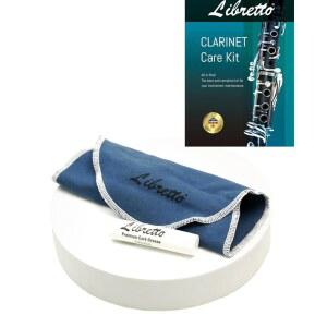 리브레토 클라리넷 클리닝 면봉 키트 u2013 블루 티어드롭 모양의 풀스루 극세사 및 0.16온스 코르크 그리스