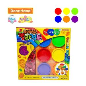 도너랜드 국내제조 칼라점토 80g 6색+한글찍기 알록달록 점토 한글놀이 클레이 유치원 어린이 선물