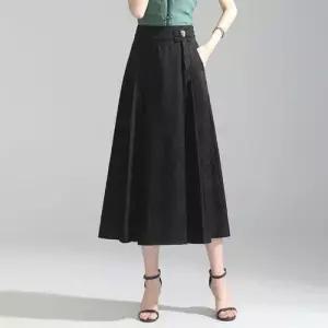 미에스틸로 여자 치마 롱 허리밴딩 엘레강스 슬림핏 시폰 트렌치 쉬폰 쟈가드 ADOR2