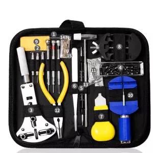 호환 161pcs 시계 배터리 변경 도구 키트 시계를 열려면 백 케이스 오프너 오프닝 시계 수리 도구 전문 제