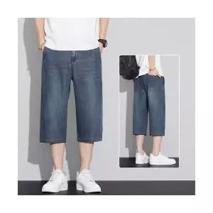 남자데님반바지 데님 반바지 여름 얇은 일자 와이드 캐주얼 쿨링 7부 바지 ible2