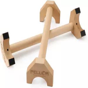 푸시업 스탠드 - 미끄럼 방지 매트 운동이 포함된 나무 바 체육관 장비 여성 남성 휴대용 피트니스