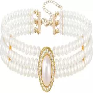 개츠비 테마 파티를 위한 바비욘드 라운드 모조 진주 초커 목걸이 멀티 스트랜드 20대 플래퍼 액세서리