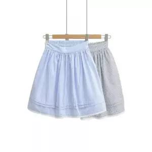 마르소 치마 여름 여성쉬폰스커트 레이스 프릴 스트라이프 하이웨스트 슬림핏 노출 방지 UNO2