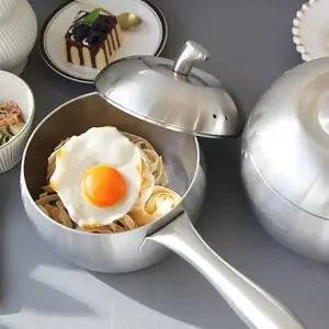 [콩심팥심]유로룩스 통3중 애플 편수냄비 2size 밀크팬 스텐냄비