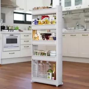 [생활] 선반 틈새 수납 트롤리 세탁실 진열대 13cm 5단