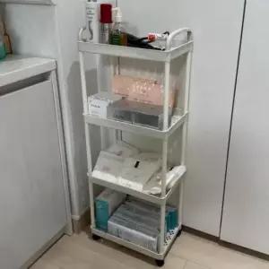[JED] 수납함 이동식 4단 이동식 수납 함 트롤리 트롤리 선반 화이트 4단