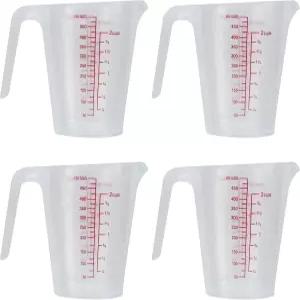 믹싱 쿠킹 베이킹 DIY 공예 아트 페인팅 측정용 EIKS 플라스틱 계량컵 피처 500mlx4