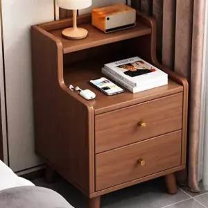 캐비닛 월넛 심플 모던 원목색 침대협탁 원목 슬림 폭좁은