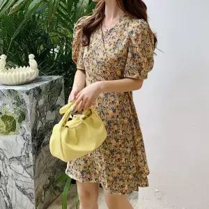 [라일리여성의류] Rly 플라워 랩드레스 A라인 여행 휴양지 바캉스 원피