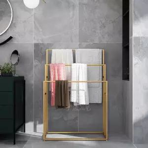 비치타올 3단 골드 펜션 수건걸이 디스플레이 걸이 다용도