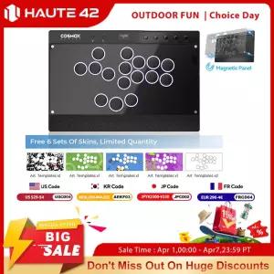 Haute42 마그네틱 히트박스 레버리스 컨트롤러 버튼 림 아케이드 PC/PS4/PS5/스위치용 스틱리스