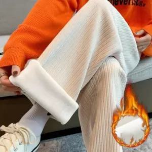 [라일리여성의류] Rly 기모 코듀로이 와이드팬츠 골덴 밴딩바지