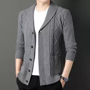 원더우면 남자 니트 가을 캐주얼 칼라넥 신중년 가디건 터틀넥 다이아 루즈핏 브이넥 퍼 OPH3