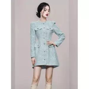 빛채운 여사친 코트 A라인 우아해 라운드 트위드 OPH1