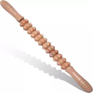 운동선수용 나무 근육 마사지 롤러 스틱 근육통 셀룰라이트 마사지기 물리 용 근막