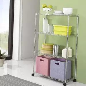 [라일리생활건강] Rly 와이어 가정용 튼튼한 4단 정리 앵글 선반 메탈